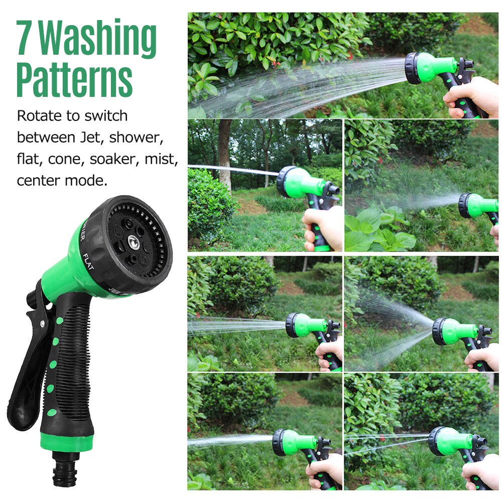 Recoil Garden Hose 7 Spray Patterns High Pressure Mist Hand Sprayer Sprinkler for Floor Fence Patio Pet Shower Lawn Irrigation