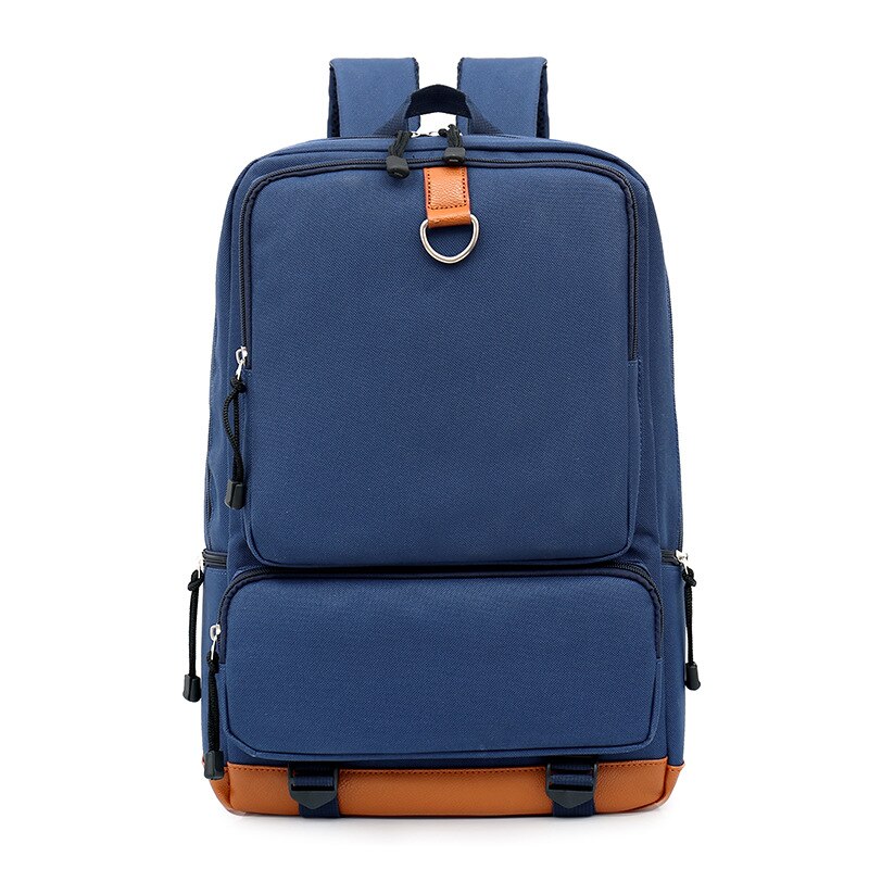 15.6 inch laptoprugzak schooltassen dames canvas rugzak waterdicht vrouwelijk voor tienermeisjes jongens reistassen: Marineblauw