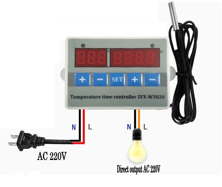 220v 12v 24v Timing timer and temperature controller Thermostat Regulator control Time Switch WIth Sensor