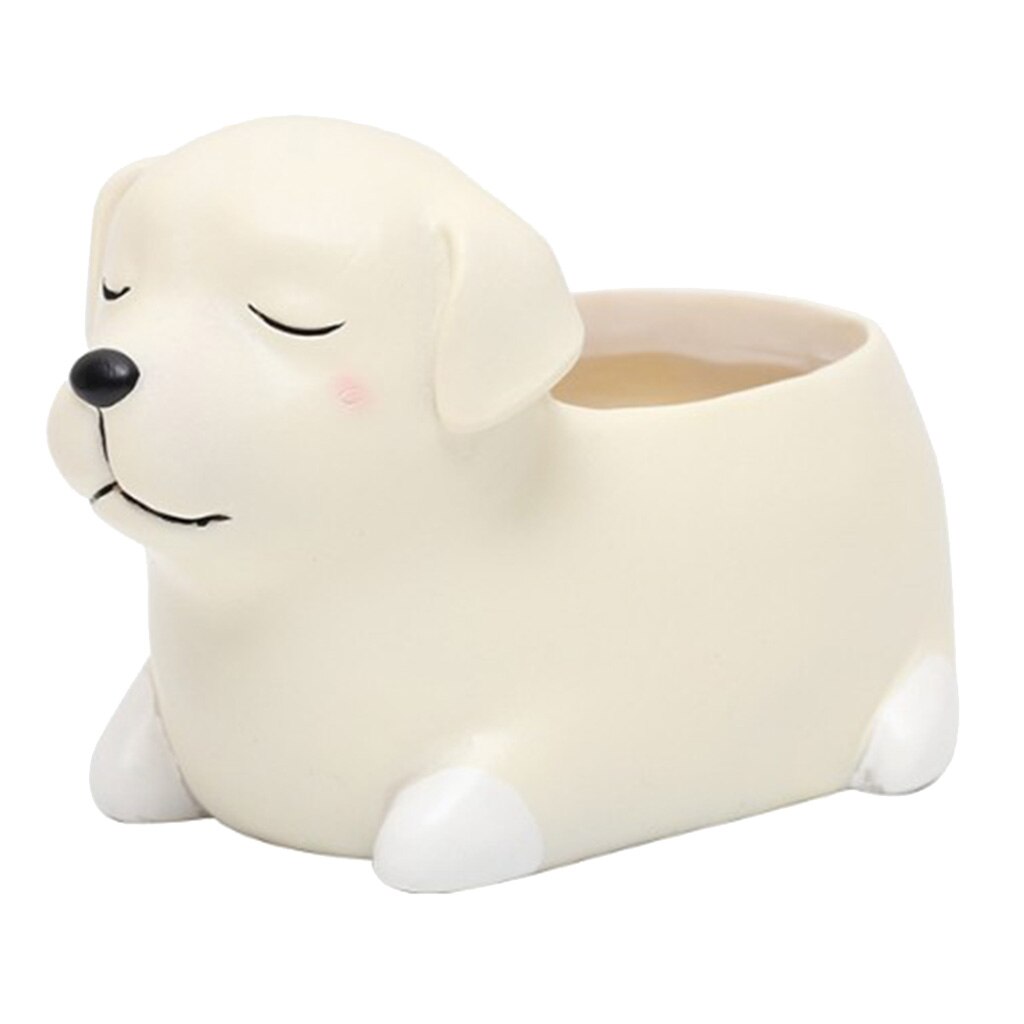 Maceta para resina para suculentas perro Mini maceta Escritorio de balcón Mini maceta flor bonsái jardinera Decoración: Labrador