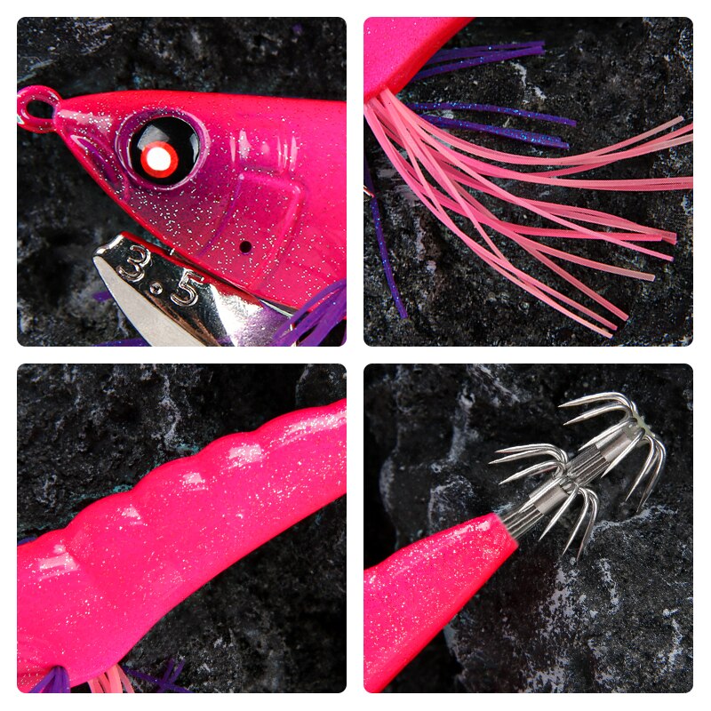LETOYO 3.5 #18g Eging pesca adescare calamaro Jigging artificiale esca lancio calamaro gancio Jig per pesca in cavalla seppie attrezzatura per acqua salata totanare per seppia e calamari