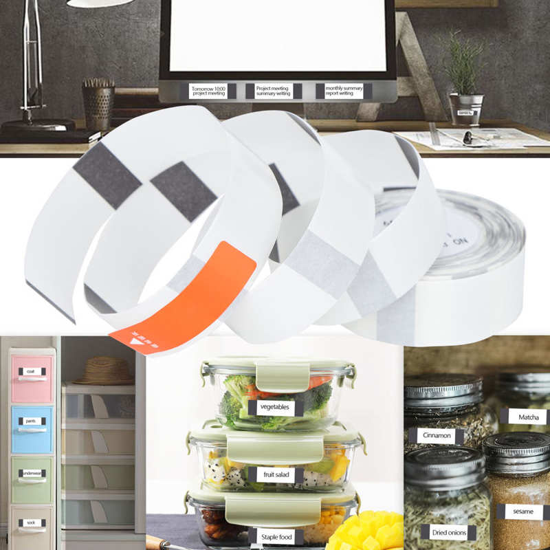 Label Sticker Printer Marking Paper Transparent Self Adhesive Tear Resistant Paste Roll Used for Kitchen Storage