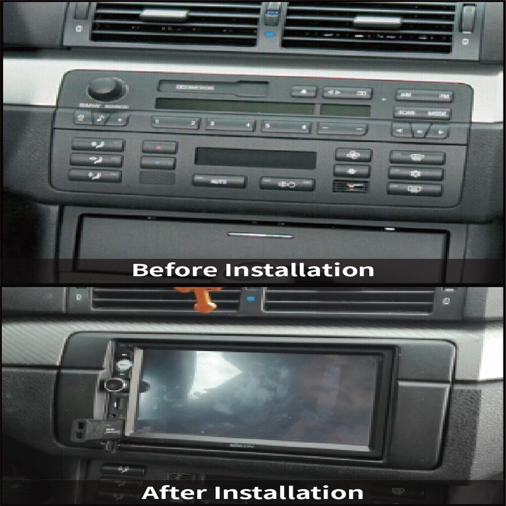 180*105mm Opening For BMW 3 Series E46 Double Din Fascia Radio DVD Stereo Panel Trim Kit Refitting Installation Frame Car Decor
