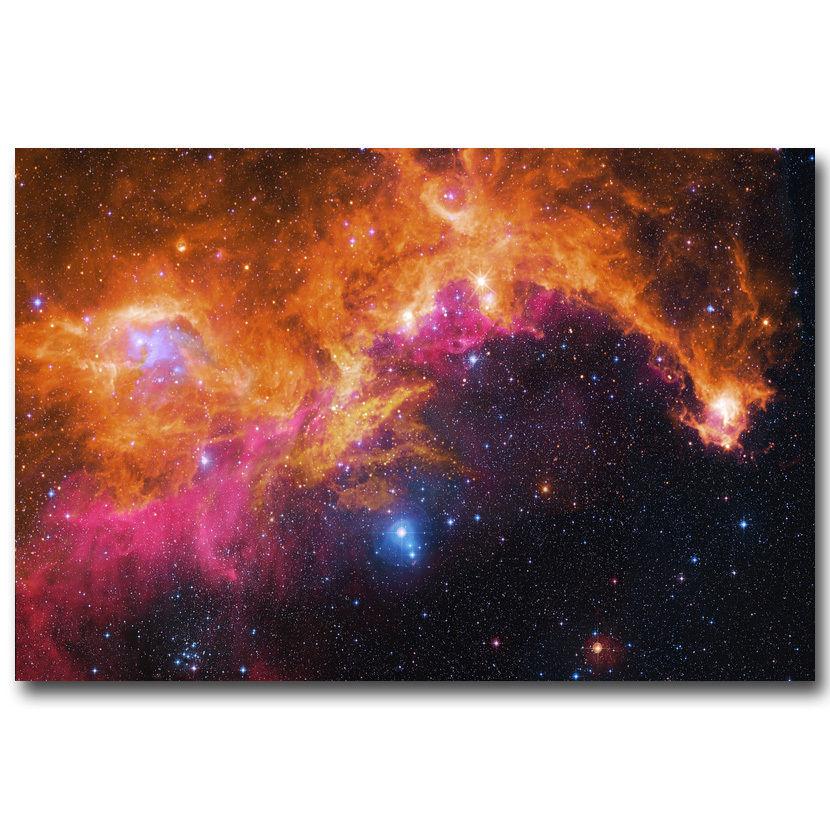 0685A Fantasy Galaxy Melkweg Ruimte-Muursticker Zijde Poster Light Canvas Decoratie