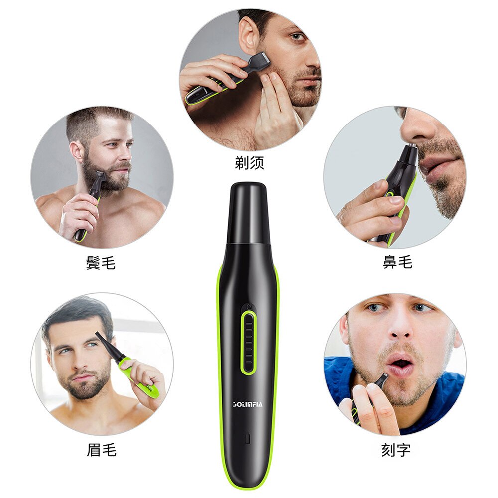 5 In 1 Draagbare Elektrische Neus En Oor Trimmer Voor Mannen Oplaadbare Neus Haar Verwijderen Clipper Wenkbrauw Baard Batterij Trimmer scheerapparaat
