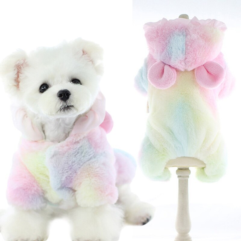 Winter Hond Sweethearts Jas Jumpsuit Kleurrijke Jurk Voor Honden Fleece Warm Teddy Poedel Kleding Voor Honden Xs Sml xl