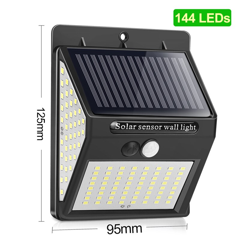 100/144 Led Outdoor Solar Light Motion Sensor Wandlamp Waterdichte Zonne-energie Pathway Licht