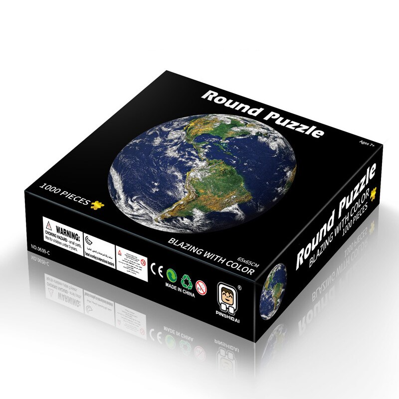 Puzzels 1000 Stuks Ronde Legpuzzels Regenboog Aarde Maan Palet Intellectuele Spel Voor Volwassenen En Kinderen Puzzel: earth