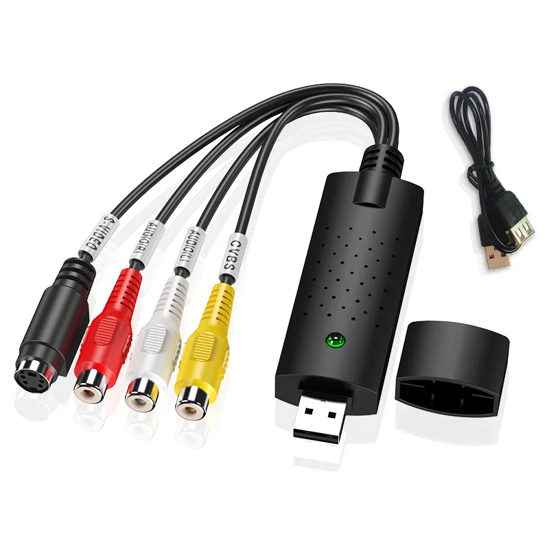Usb 2.0 videooptagelseskort video-lydkonverter til tv dvd vhs lydoptagelsesadapterkort til tv video dvr