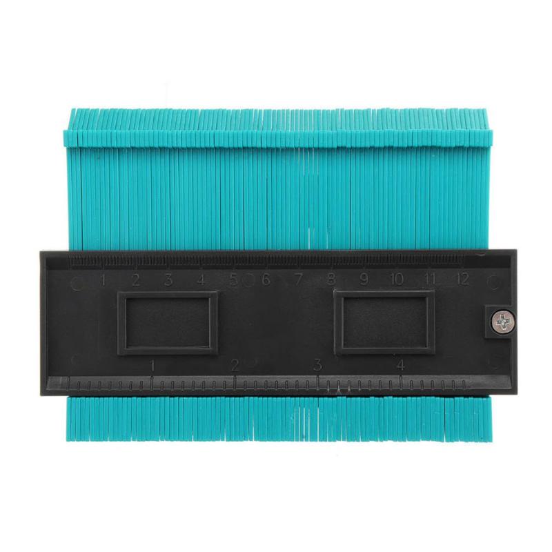 VKTECH 5 Inch Plastic Profile Print Gauge Meter Contour Marking Wood Tool Tiling Laminate Pattern Mosaics General Tools: Blue 5inch