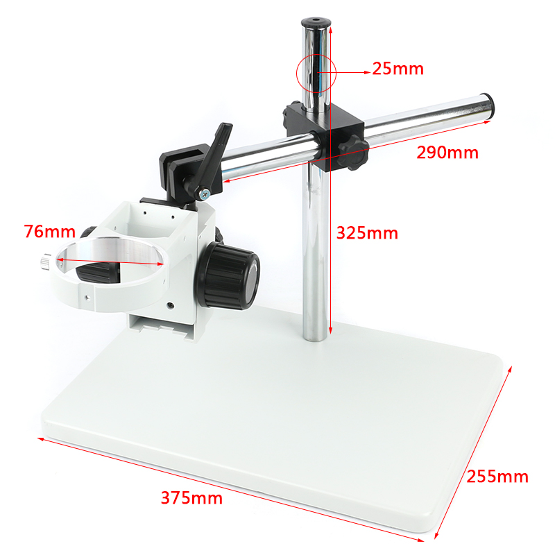 76mm Focusing Holder Adjustable Multi-axis Metal Boom Arm Table Base Stand Trinocular Binocular Stereo Microscope Bracket