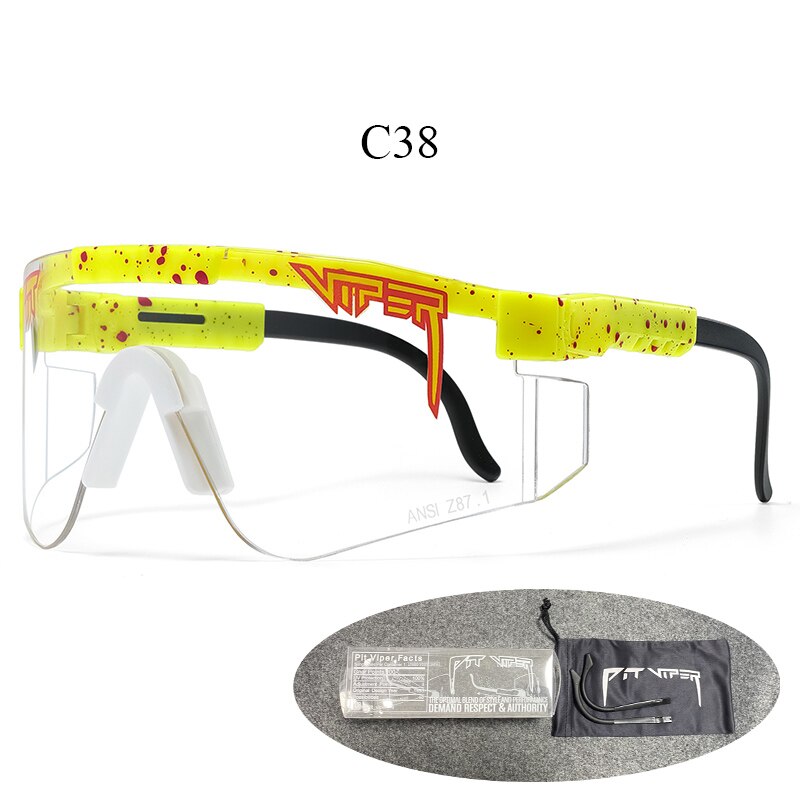 Pit Viper Vissen Zonnebril Outdoor Bril Sportbrillen Fietsen UV400 Fiets Zonnebril Mtb Goggles Met Case: C38