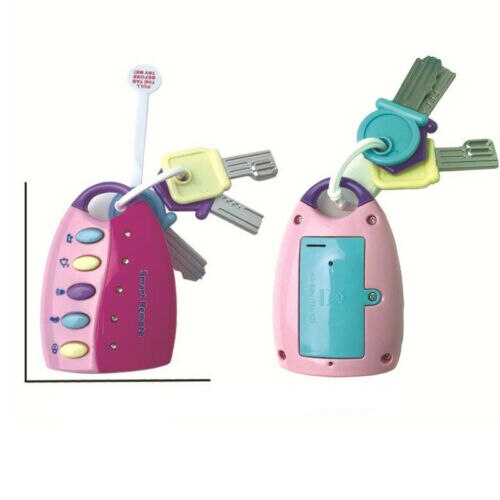 Clé de voiture musicale pour bébé, jouet éducatif, avec des sons Flash colorés, des voix à distance: Rouge