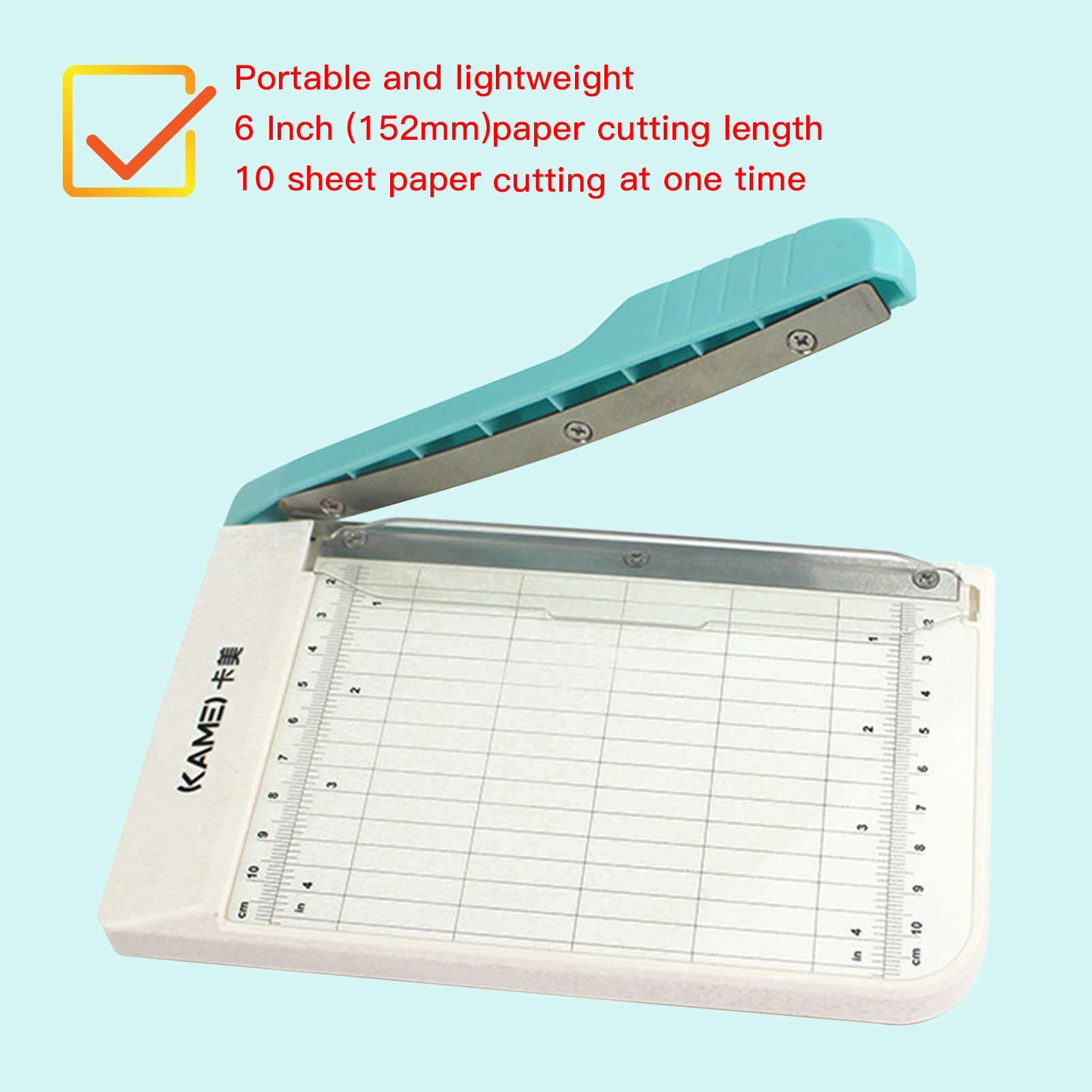 Mini Paper Trimmer Guillotine Cutter 6 Inch (152mm) Cut Length Desktop Paper Cutting Machine Security Cutter Head Side Ruler
