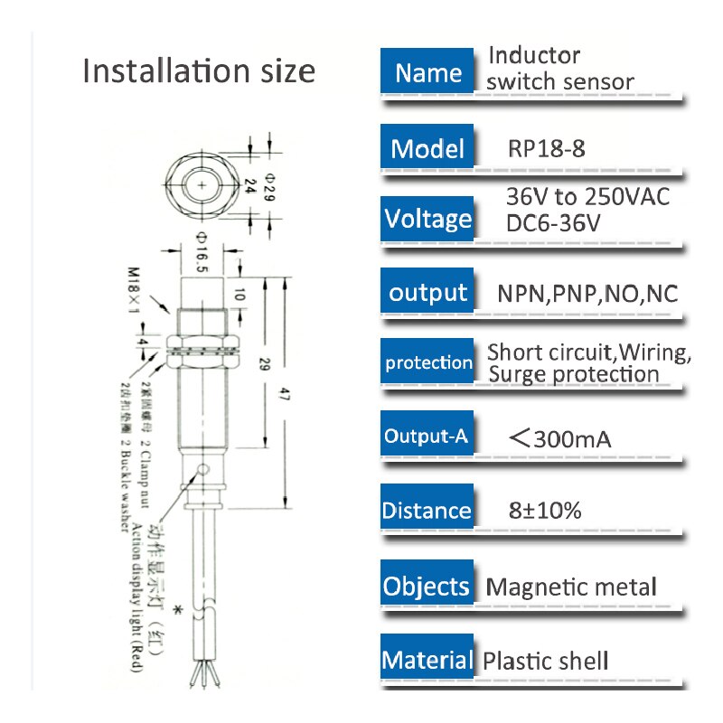 DC 12-24V 8mm Inductive Proximity Sensor Approach Switch PNP NO PR18-8DP C4D1 NPN NO