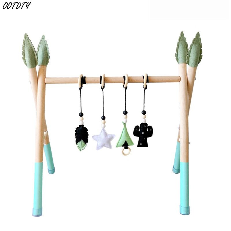 1Set Nordic Style Baby Gym Play Nursery Sensory Ring-pull Toy Wooden Frame Infant Room Toddler Clothes Rack Kids Room Decor: 9