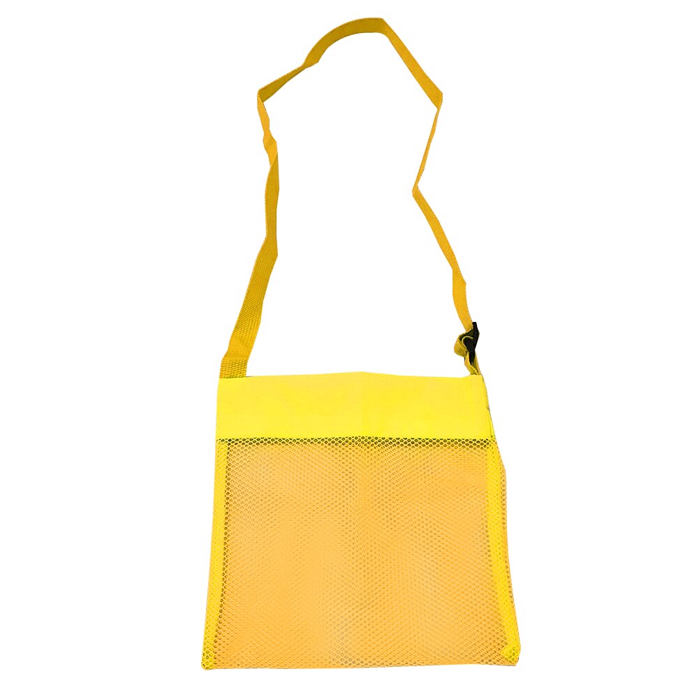 Lichtgewicht Mesh Tas Grote Capaciteit Vrouwen Messerger Zakken Speelgoed Tool Storage Collection Pouch Tote Mom Kids Baby Beach Bag: Yellow