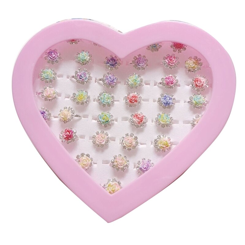 36 stücke freundlicher freundlicher ringe glänzend Einstellbare Diamant Ringe Mit Kasten fest Stil Für Mädchen Perfekte Weihnachten Geburtstag Preis: 13