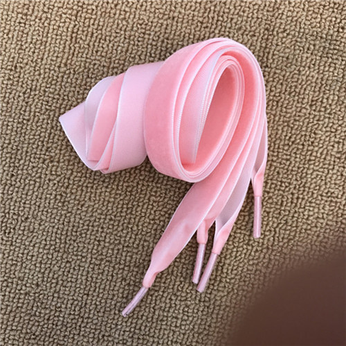 Samt Schnürsenkel Frauen Jahrgang modisch 120cm Stiefel Schnürsenkel Band Eine Seite Multi Farbe Athletisch Sport Schuh Spitze Saiten: Rosa