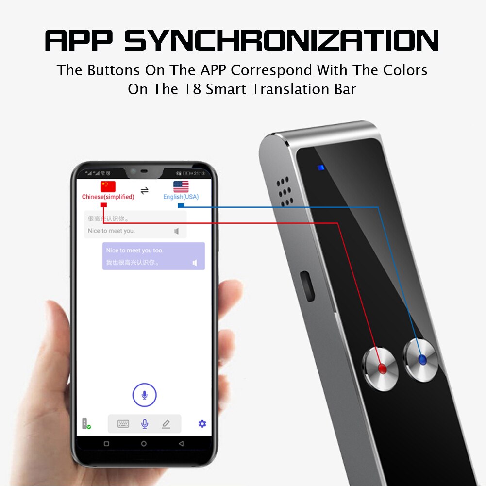 Smart Instant Real Time Voice 68+ Languages Translator With Two-way Translation For Transnational Communication