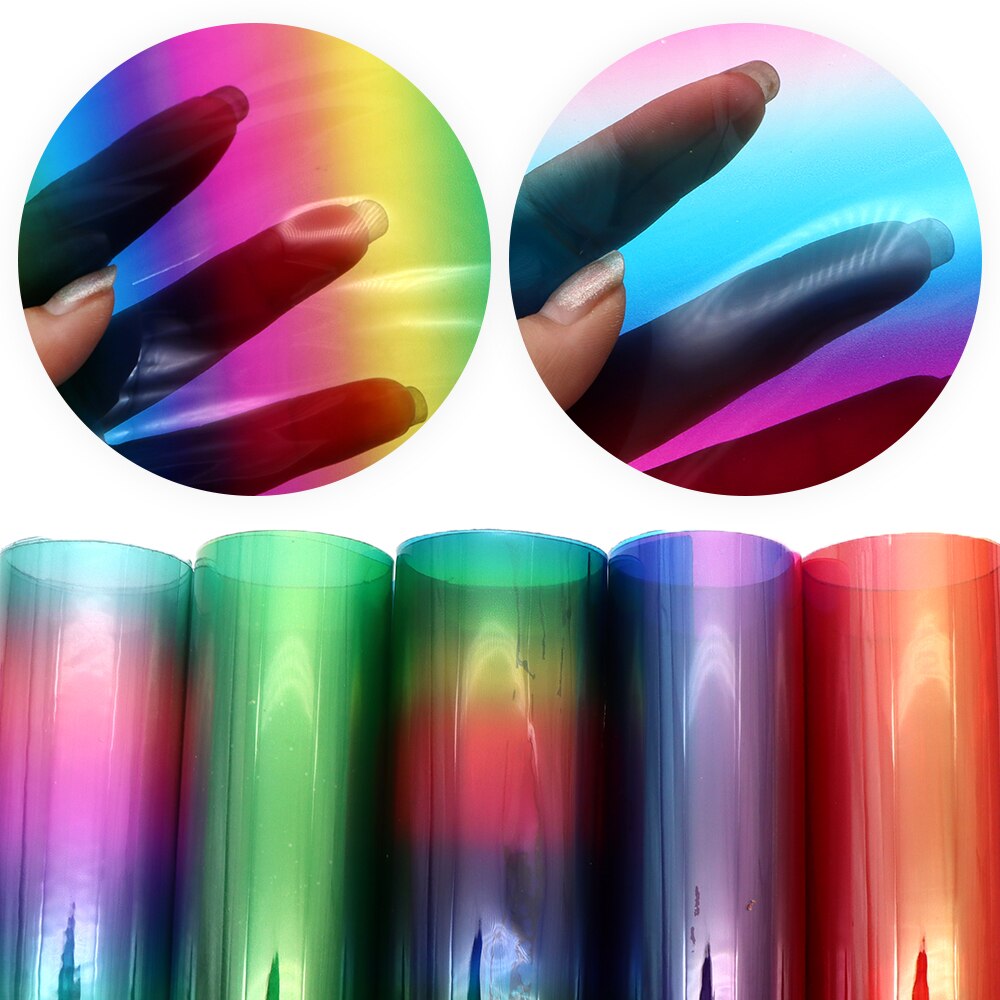 20*34cm tpu gennemsigtig gradient farve kunstlæder stof tekstil til fremstilling af øreringe hår buer telefon sag bogomslag ,1 yc 11472