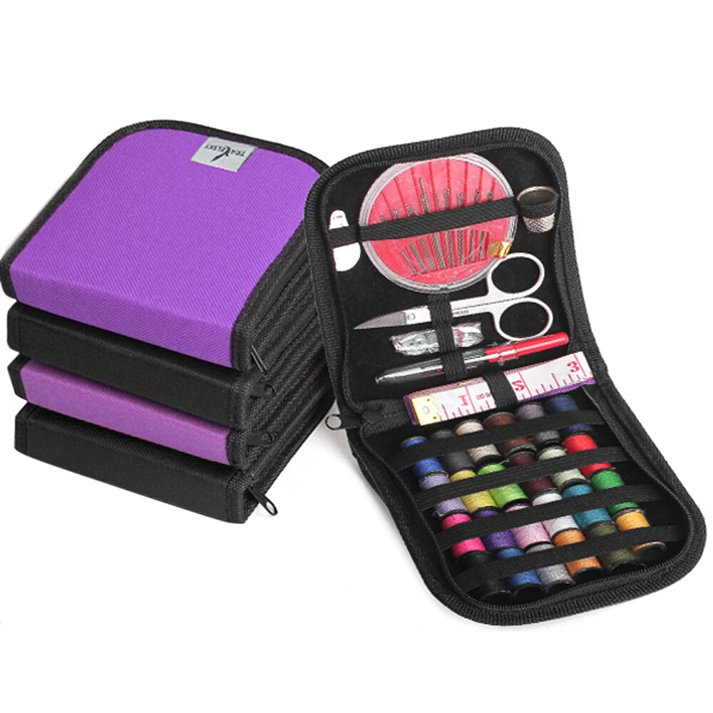 25Pcs Multifunctional Mini Sewing Kit Supplies Set Compact Zippered Filled for Travel Camping Sewing Box Set Storage Bag Costura