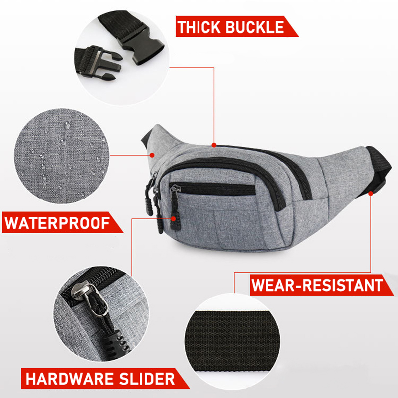 Sports de plein air taille sacs multi-fonctionnel étanche hommes et femmes grande capacité sacs à bandoulière voyage d'affaires sac de téléphone portable