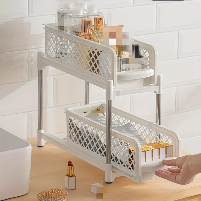 Double Storage Rack Desktop Kitchen Organizer Bathroom Supply Bathroom Shelf Seasoning Racks Convenient Kitchen