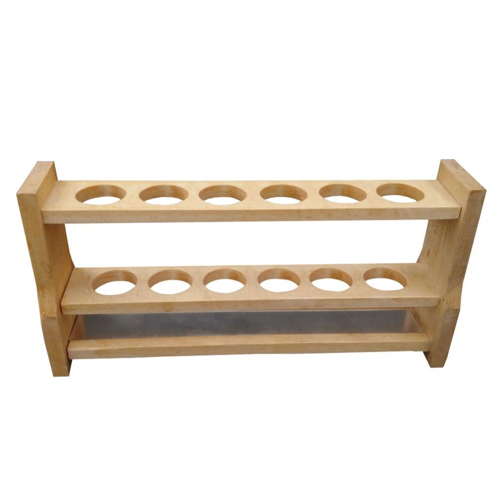 Equipment Rack Funnel Test Tube Colorimeter Tube Pipette Tube Holder Science Laboratory Storage Wooden Rack Experimental Tool