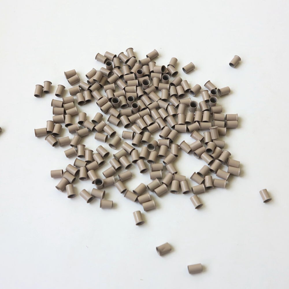 1000 Stks/partij 4.0X3.6X6.0Mm Bruin Koperen Buis Micro Ring Euro Sloten Voor Pre-gebonden human Hair Extensions 8 Kleuren Optie
