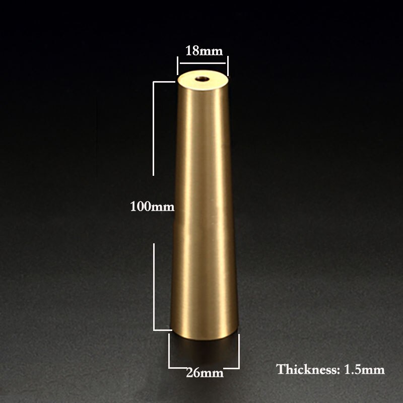 high Brass Cabinet Leg Covers Chair Cups Furniture Leg Tube Protector Table Feet Cover: D26 C18 H100