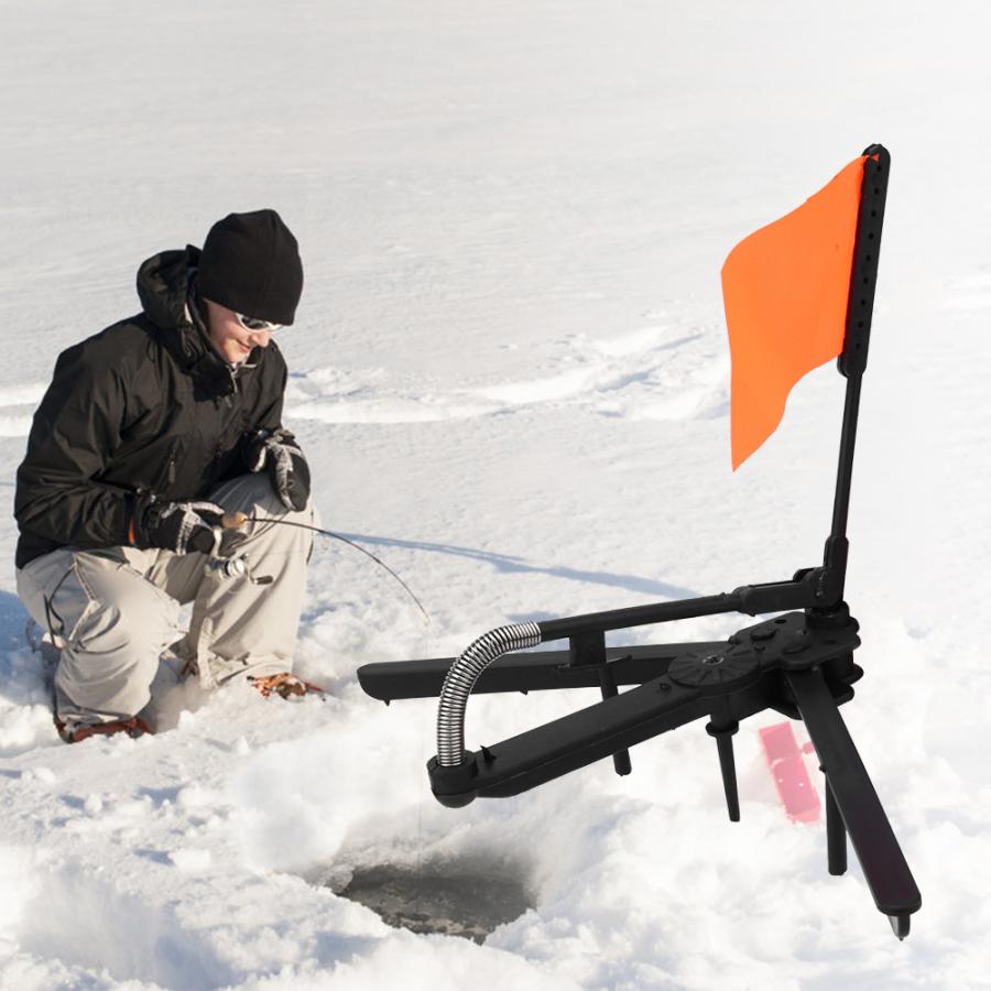 1 Pcs Automaticly Winter Ice Fishing Rod Tip-up with Spool Foldable Marker Flag for Winter Fishing Accessories