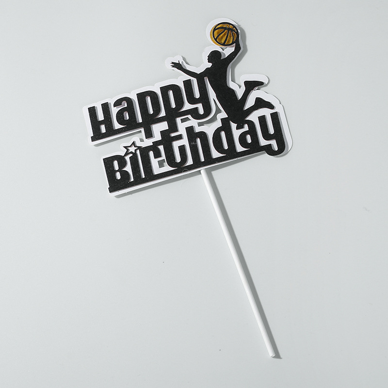 Basketball Cake Toppers Happy Birthday Balls Cake Decorations Basketball Theme Cake Decoration for Boy Sport Party Supplies: Olive