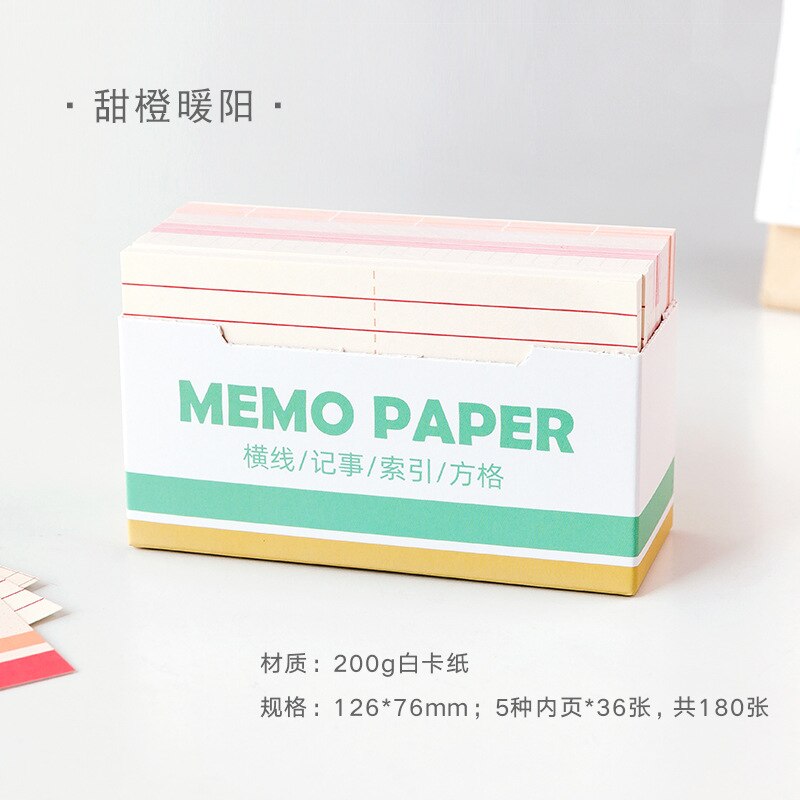 Notepad Met Doos Horizontale Grid Memo Geen-Sticky Dikker Bericht Notes Kawaii Ins Papeleria Briefpapier Kantoor Schoolbenodigdheden: F