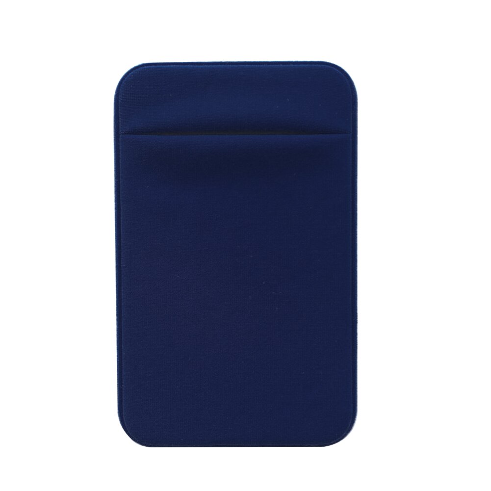 Pouch Universele Kaarthouder Slanke Telefoon Back Verwisselbare Stick-On Mini Pocket Case Credit Lijm Portemonnee: Dark Blue