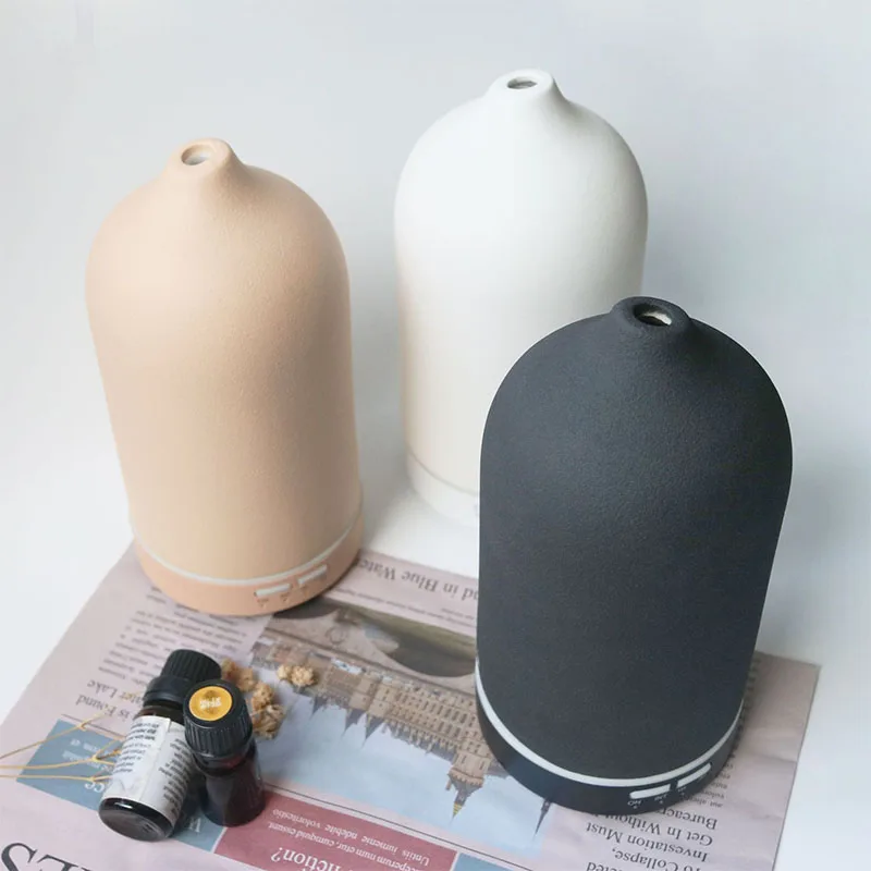 Keramik Ätherisches Öl Aromatherapie Diffusor Ultraschall-luftbefeuchter mit Timer Nachtlicht Wasserlosen Auto aus Kühlen Nebel Hersteller