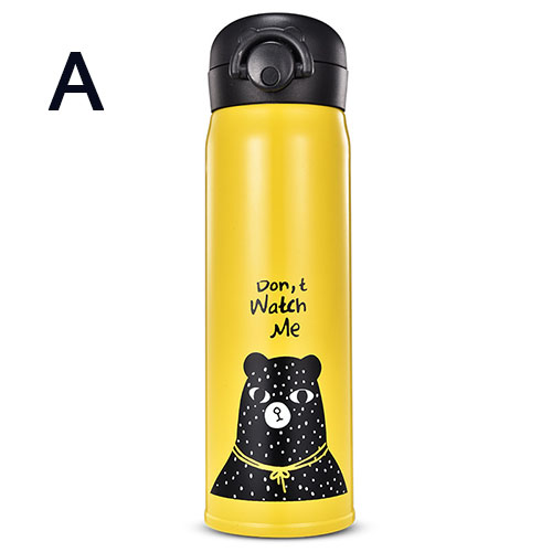 350ML/500ML Kids Thermos Coffee Mug Thermocup Thermos Stainless Steel Water Bottle Vacuum Flasks Insulated for Children: 350ML / A