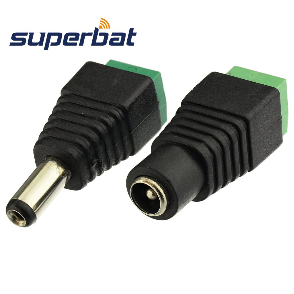 Superbat 10pcs 12V Male+Female 2.1x5.5MM DC Power Jack Plug Adapter Connector for CCTV Camera