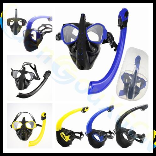 alien adult scuba Diving equipment set silicone full dry Snorkel +diving mask +PP box swimming Goggles glasses Breathing Tube