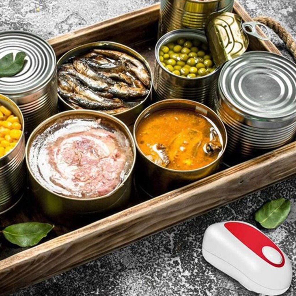 Handy Automatic One Touch Electric Can Opener No Sharp Edge Battery Powered