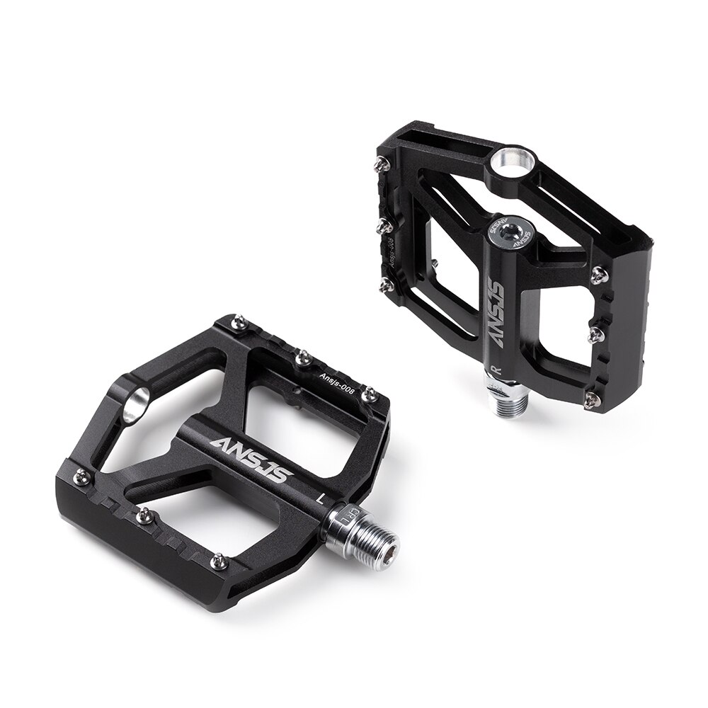 Mountain Bike Pedals - Lightweight Aluminum Alloy Flat Pedals With Non-Slip Pins (9/16", Silver) - View #7