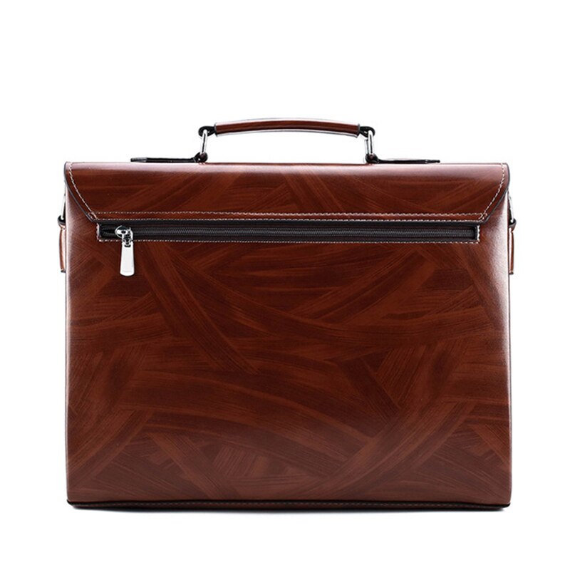 Anti-theft code lock PU leather business briefcase Retro shoulder bag password lock Laptop briefcase retro trendy men's handbag