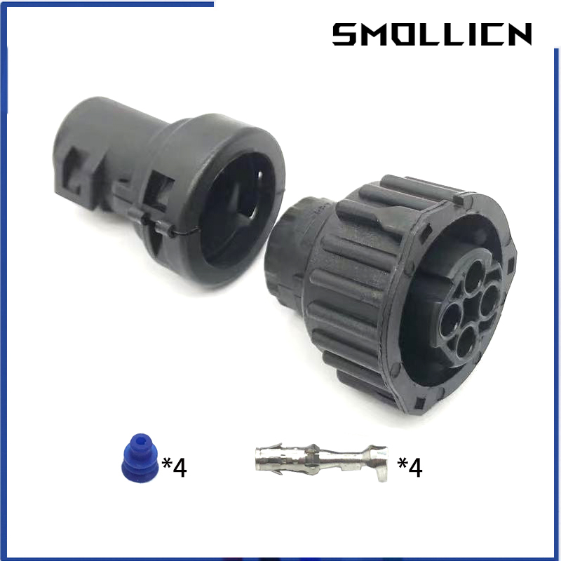 1 Set 4 Pin tyco round HOWO A7 Odometer Speed Sensor Plug Sealed Auto Connector 1-967325-1 With Cable Sheath 965786-1 965783-1: army green