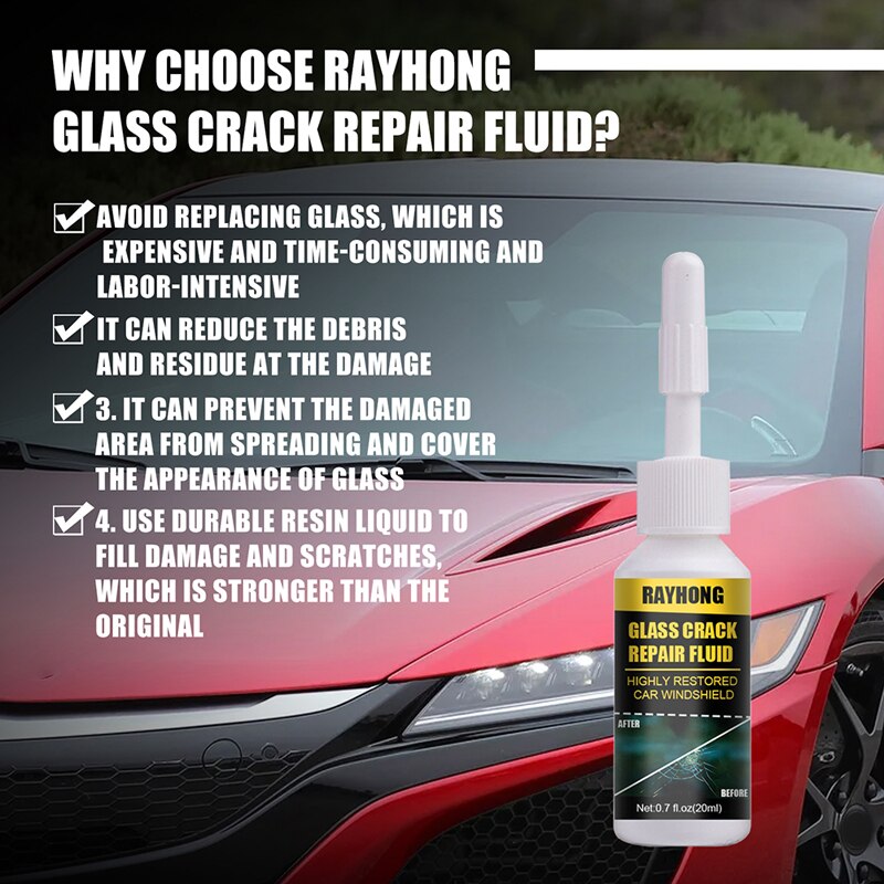20ml Windshield Automotive Glass Nano Repair Fluid Glass Crack Chip Repair Kit