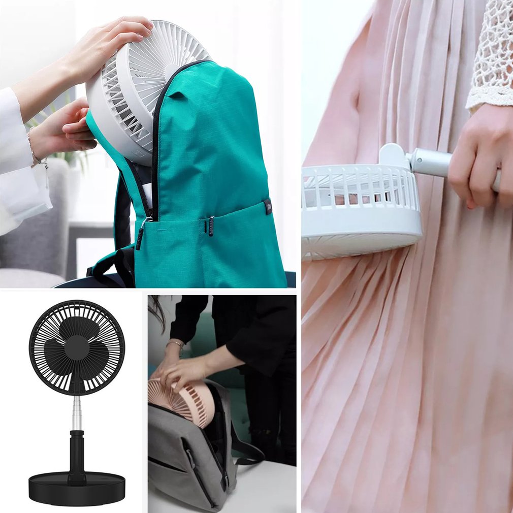 P9 Outdoors Portable Folding Usb Floor Fan Fourth Gear Wind Speed Office Mute Cycle Rechargeable Fan