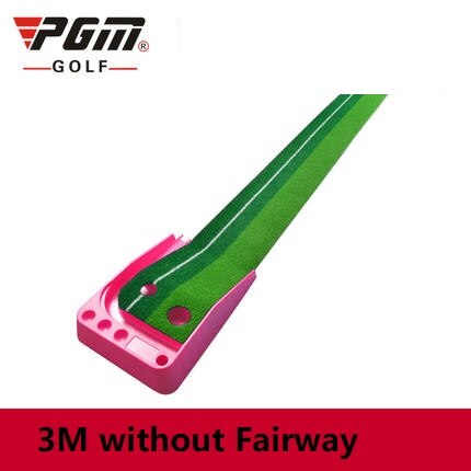 Pgm Mini Golf Clubs Putter balle retour 2.5M/3M intérieur Golf mettre vert formateur Portable Golf pratique mettre tapis: Pink 3M No fairway