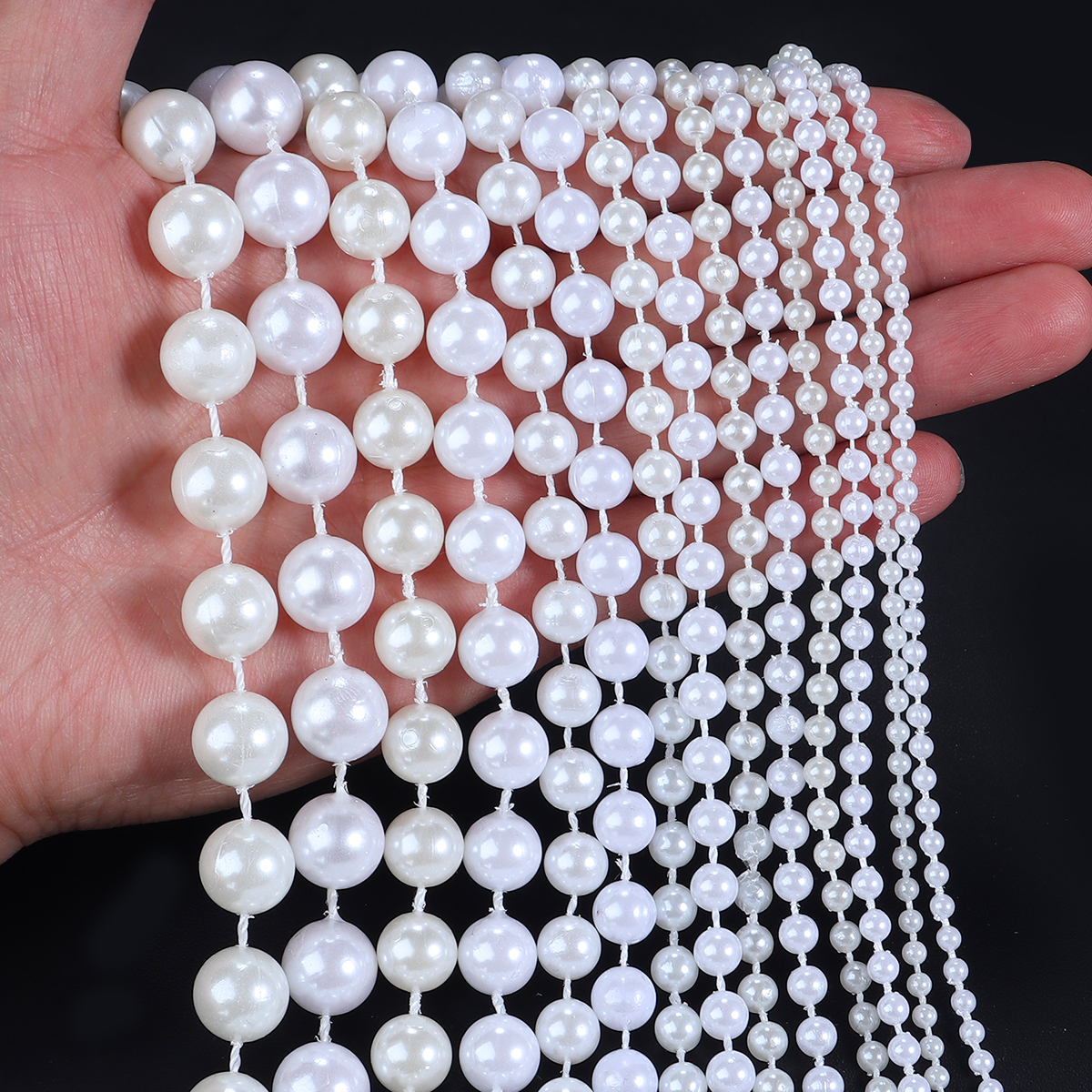 JODouble-Perle ABS pour Robe de Mariée, Accessoires Artisanaux, 3/4/5/6/8/10/12mm