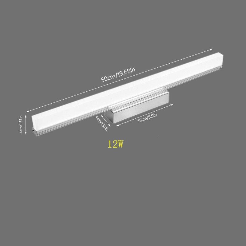 Moderne led spiegel wandlamp badkamer toilet wandlamp 40cm 50cm zwart zilver goud wandlamp kaptafellamp make-up spiegellamp: H / Warm wit