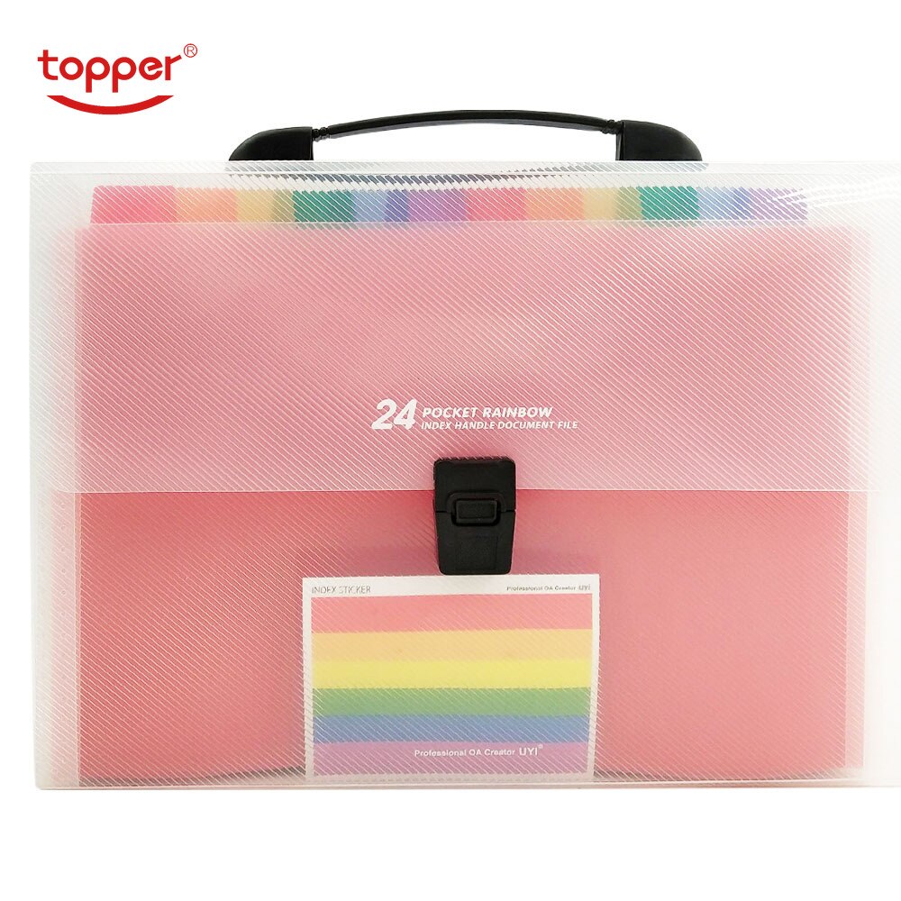 24 Pockets Expanding File Folder A4 Organizer Portable Business File Office Supplies Document Holder Expanding wallet