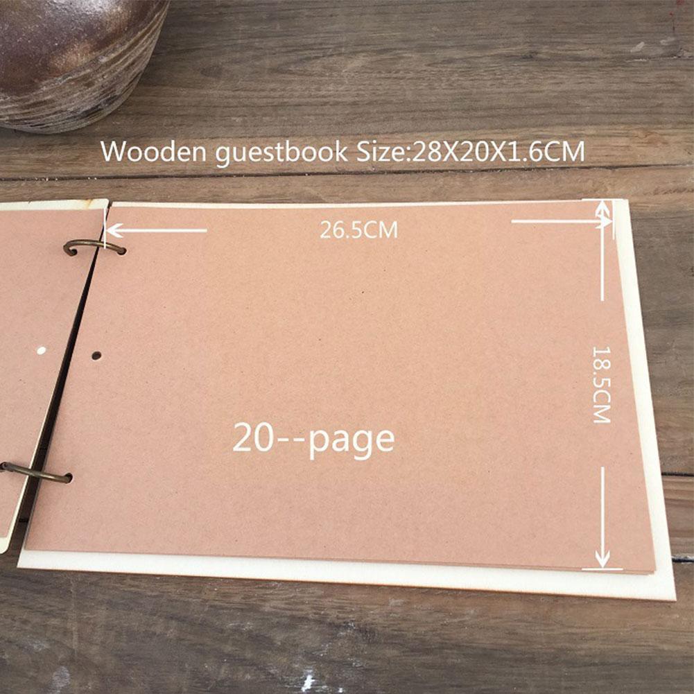 1Pc Wedding Signature Book Wooden Guest Sign-in Book MR&amp;MRS DIY Photo Decoration Wedding Book Memories Wedding Book Guest M3F8